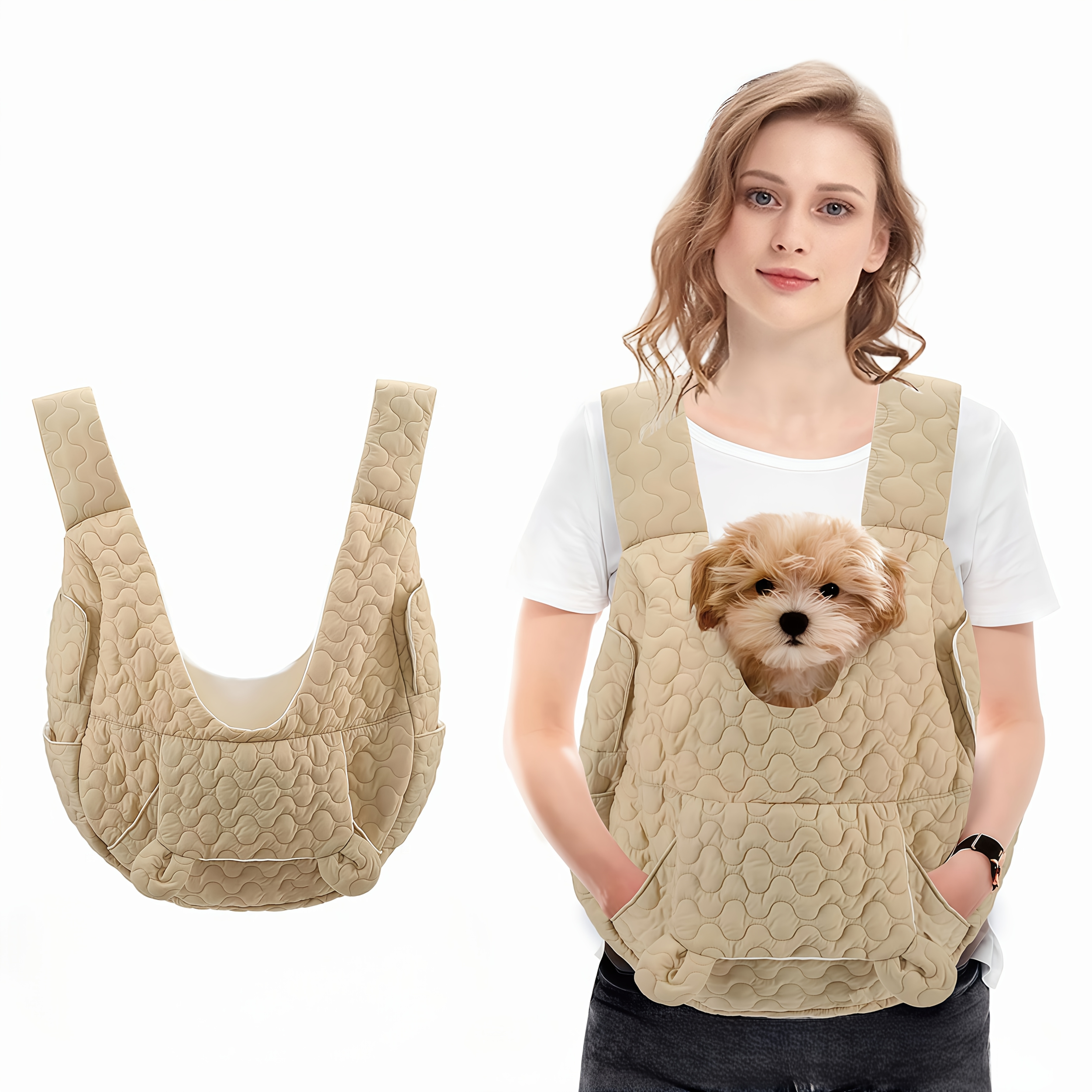 E-shop Haustier-Rucksack, Verstellbarer Front-Tragetasche für Katzen Hunde, Ideal für Reisen, Wandern Camping, für kleine mittelgroße Hunde, Katzen