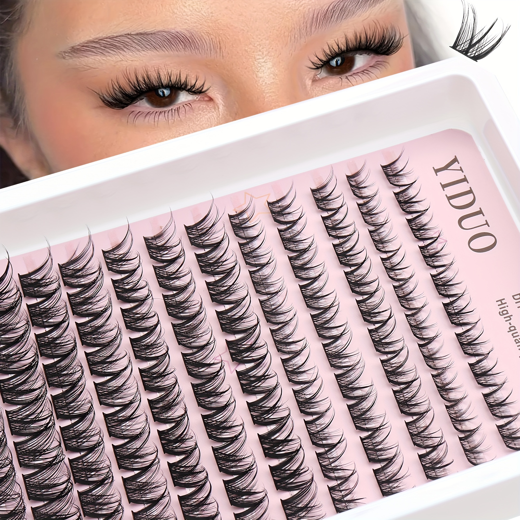 

Yiduo 120 Cluster False Lashes Extension Kit - Diy, Mixed Style Cat Eye & Natural Look Eyelashes - Variety - Reusable Easy Application Lash Set For Beginners - Multiple Lengths 10-18mm