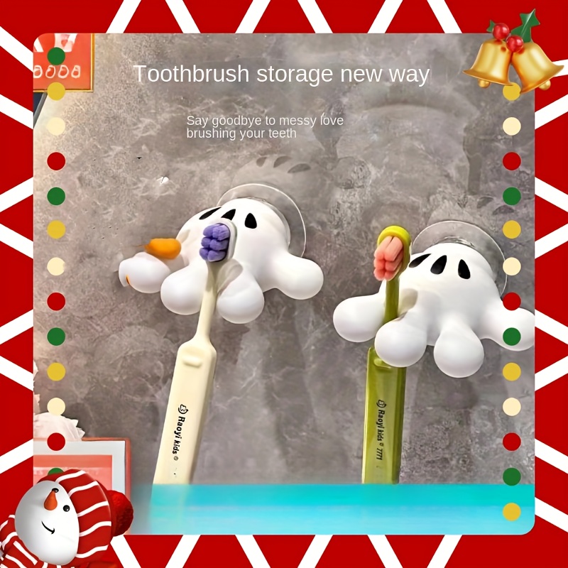 

2pcs Toothbrush , Plastic Toothbrush , Suction Cup , No-drill Bathroom Organizer