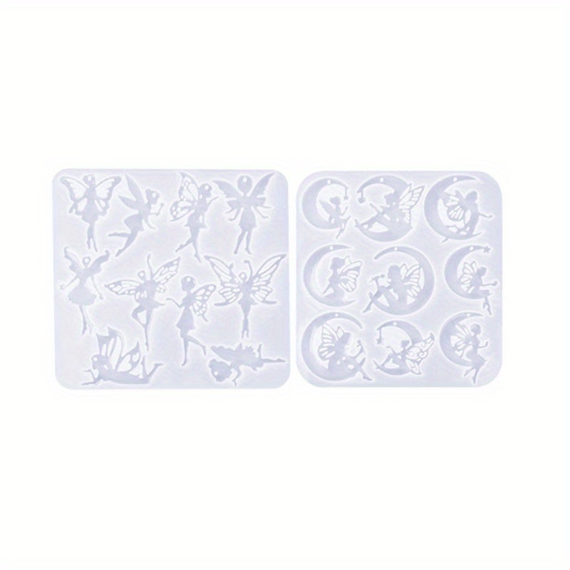 2pcs/pack Figurines Resin Epoxy Molds, Wing Fairy Silicone Mold, Earring Mold, Pendant Resin Mold For Epoxy Resin Crafting