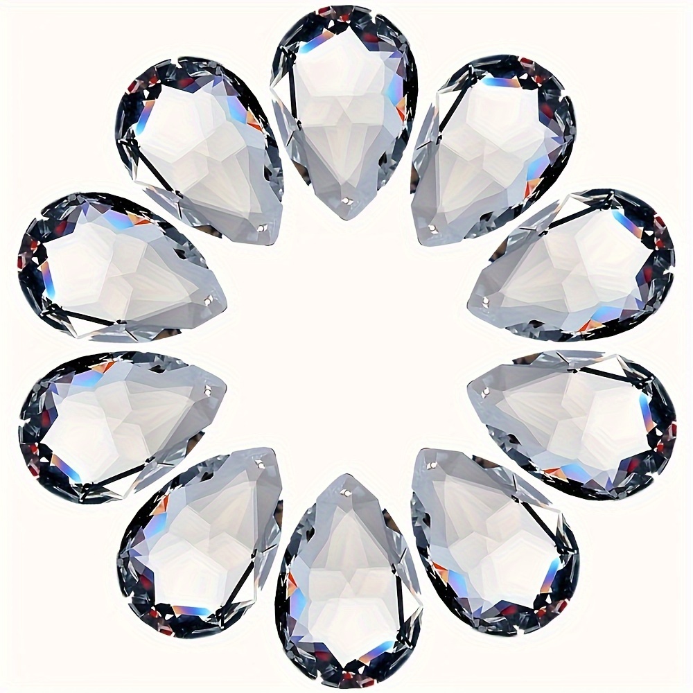 

10pcs Crystal Pendants 1.5 Inches/38mm - Rainbow Making Crystal, Window Hanging Crystal Prism, Shui, Decorative Pendant, Branch Pendant Crystal