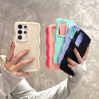 6pcs solid color large hole mobile phone case suitable for samsung galaxy s25 s24 s23 s22 s21 ultra models shockproof