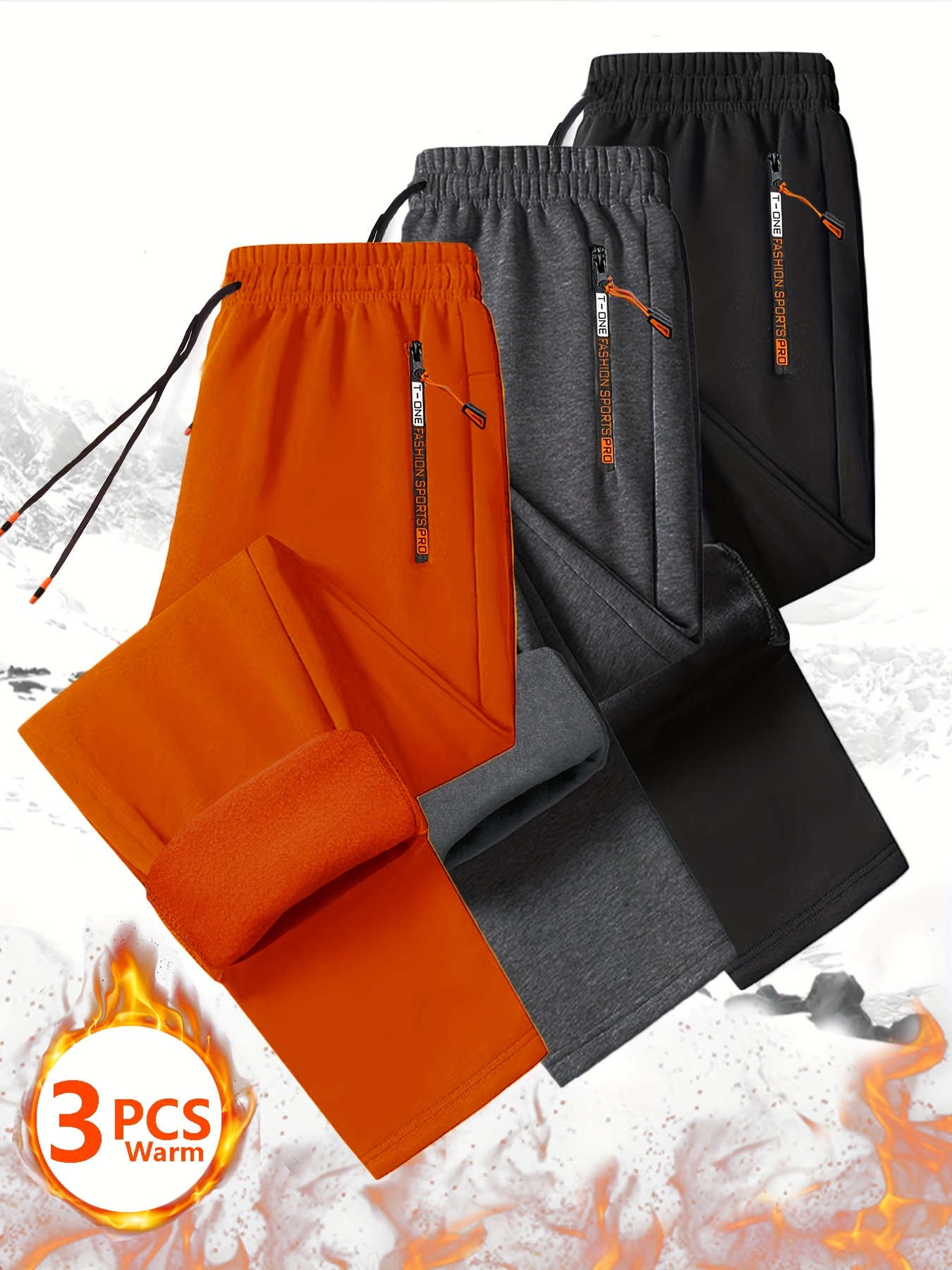 3pcs Men'S Winter Warm Fleece Sweatpants with Zipper Pockets - Casual Track Pants, Drawstring Waist, Solid Color, Regular Fit for Running, Workout, Gym & Outdoor Activities, Workout Pants, Gym Apparel, Sleek Design, Comfortable Fit, Men Fleece Lined Trouser, Men Fleece Trouser, Trouser For Men, Track Pant Men, Men Sport Pants, Men Jogging Pants, Men Pant, Sweatpant Men, Men Trouser, Jogger Pant For Men, Men Tracksuit Pants, Men Pants, Men Sports Pants, Men Warm Pants, Men Dress Pants