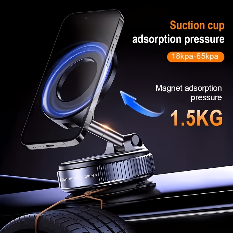 Suport magnetic rotativ 360° pentru telefon, pliabil și retractabil, potrivit pentru iPhone 17/16/15/14/13/12, material ABS, utilizabil în multiple scenarii precum duș/călătorie/sală de sport/oglinzi netede, echipat cu un inel magnetic pentru atașarea pe spatele telefonului