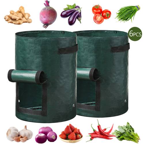 6 pack gallon planting pots potato planting bags vegetable planting bags with lids and handles for planting onions fruits tomatoes carrots green