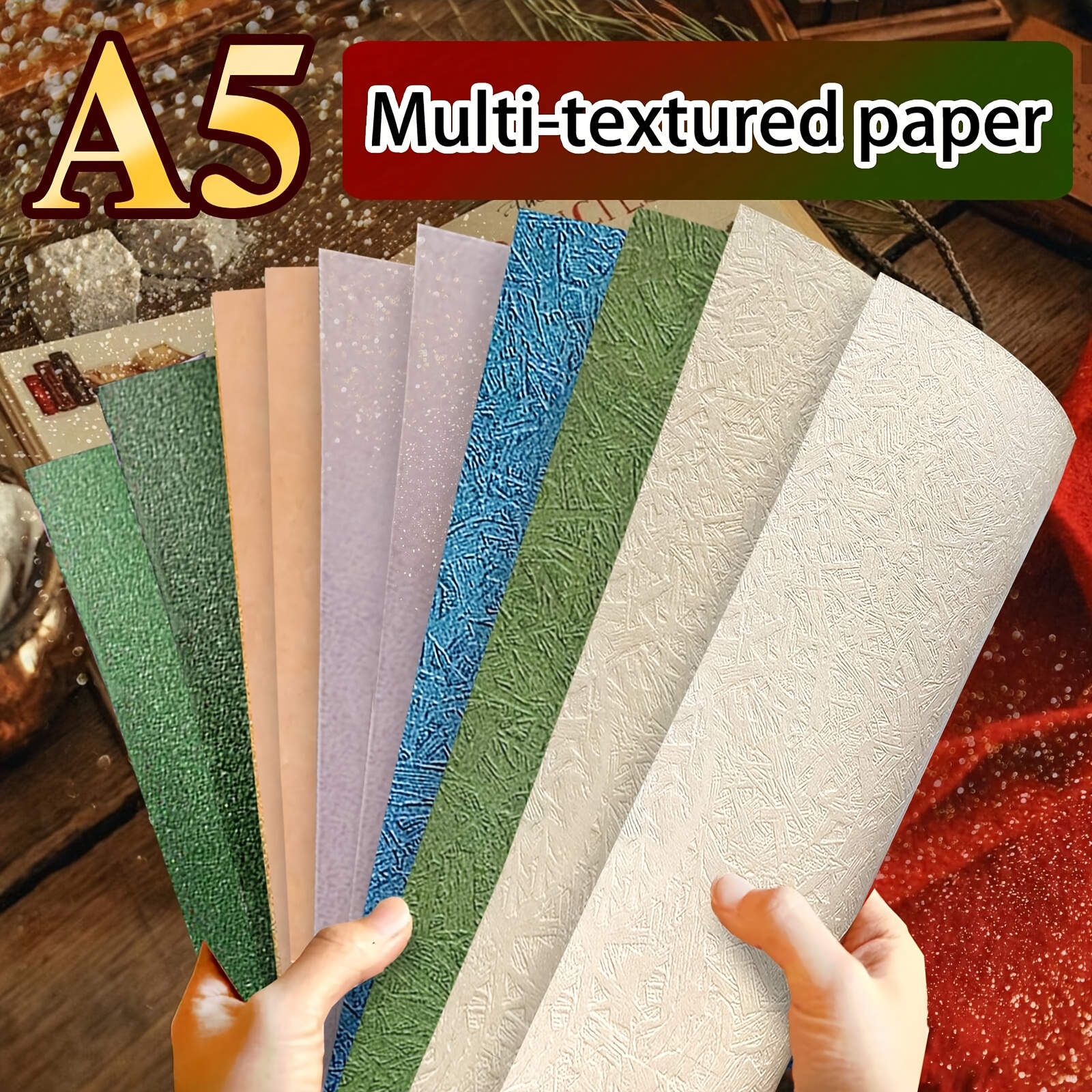 

Special Textured Cardstock - Thickened, 250gsm, 10pcs/30pcs/50pcs, A5, Handmade Cardstock, Paper, Diy Craft Materials, Invitations, Gift Packaging, Christmas Decoration Card, New Year Gifts