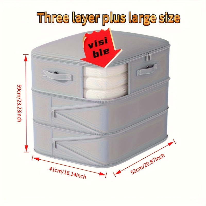 TEMU 3-layer Large Vacuum Storage Bags - Space- Compression Bags Comforters, Clothes, Blankets& Winter Jackets| 70% More Storage| Travel& Home