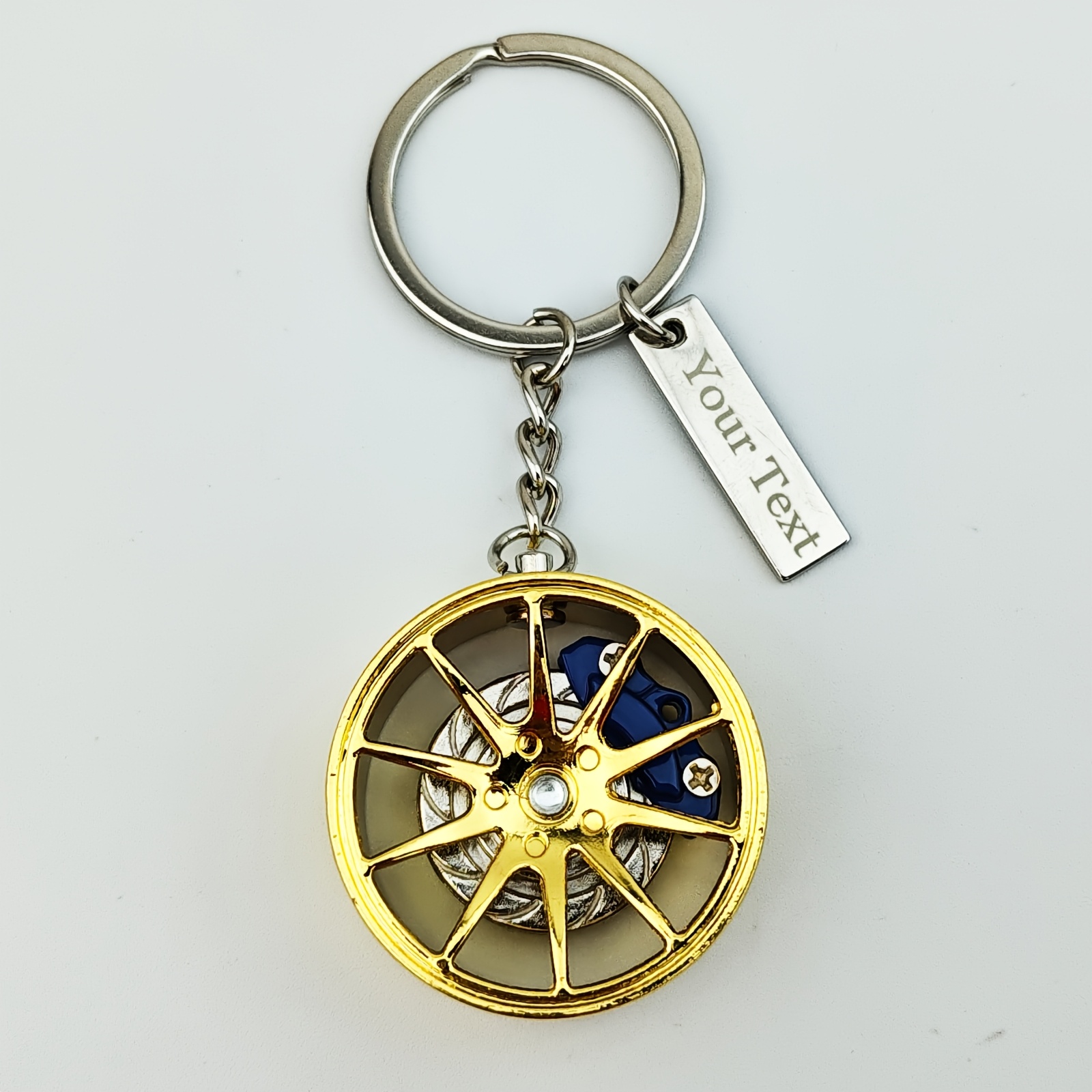 TEMU 1pc Custom Name Alloy Car Brake -shaped Keychain, Creative Personalized Anti-loss Car Keychain Accessory, Gift Keychain Bag Charm