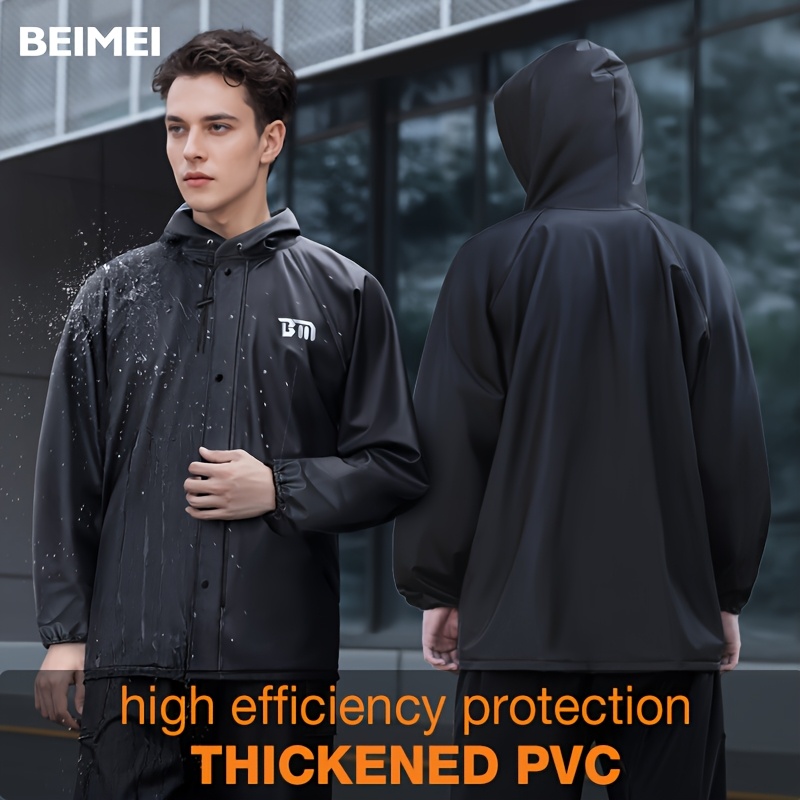 E-shop Herren Regenmantel und Regenhose Separates Set Anti-Sturm Erwachsene Wasserdichter Anzug B043