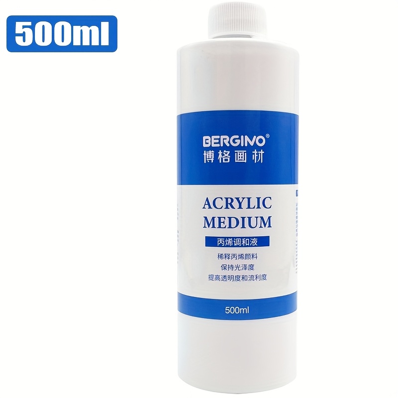 TEMU Acrylic & Medium - Improve Paint Flow, & Durability - Compatible With Acrylic Paints - In 100ml/3.38oz & 500ml/16.91oz - For Artists,