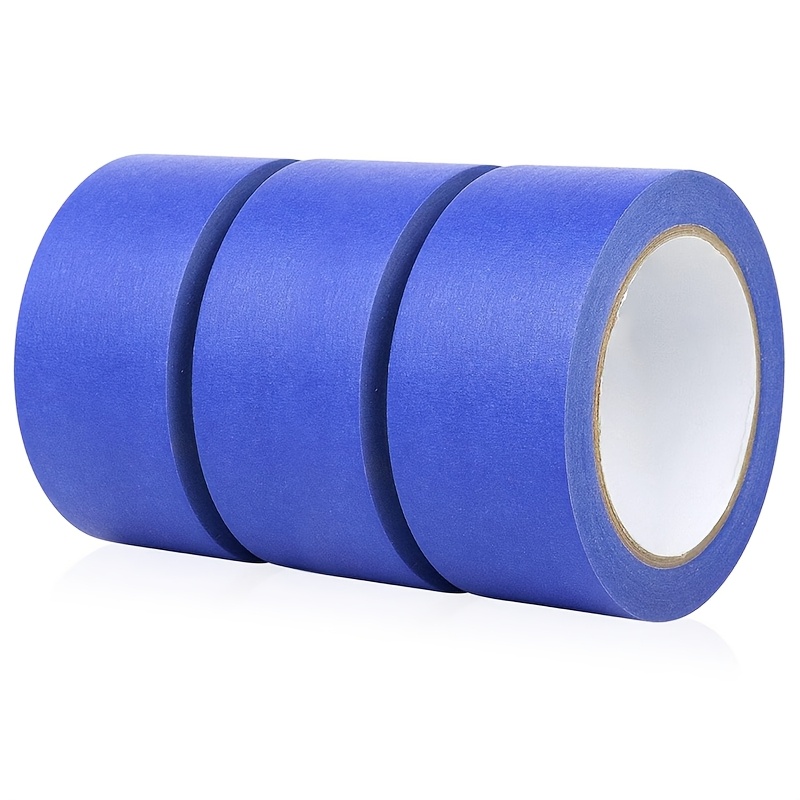 TEMU 3-pack Blue Painter's Tape, 2 Inches X 30 Yards, Premium Masking Tape For Painting, Paper Tape For Home And Office