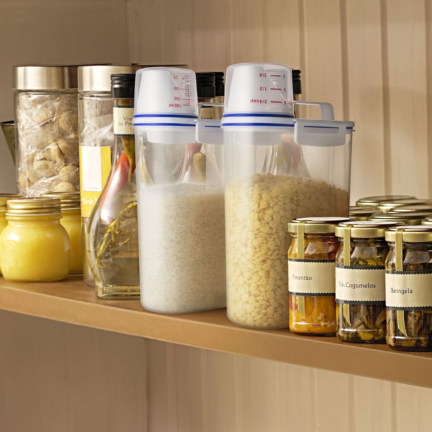 New Rice Container Cereal Storage Container, 4pcs 2.27KG