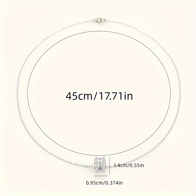 Geometric Circle Pendant Necklace with Sparkling Zirconia