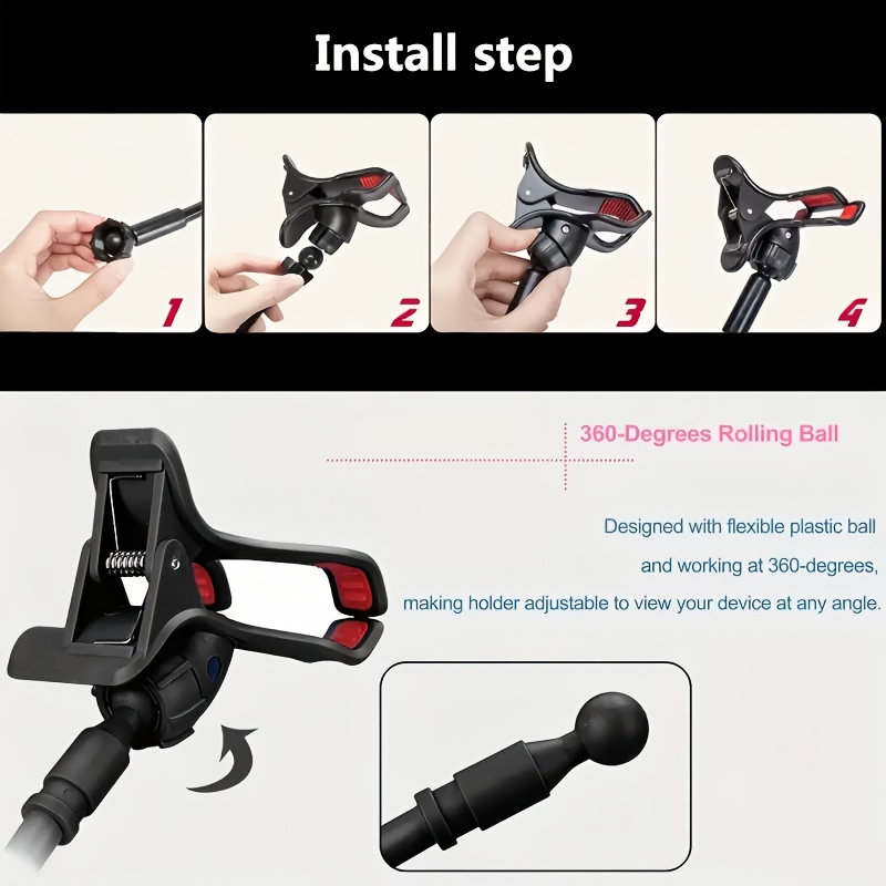 gooseneck mobile phone stand universal 360 degree flexible mobile phone stand     on the desktop and bed installation long arm clip suitable for mobile phone 3 5 to 6 7 inches device hands free device   details 6