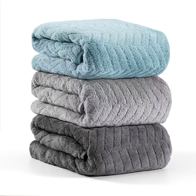 TEMU 3pcs Bath Towel Set, 70x140cm/27.6x55in Multi-colors, Microfiber, Absorbent, Quick-dry, Soft And Comfortable, Bathroom Additions, Suitable For