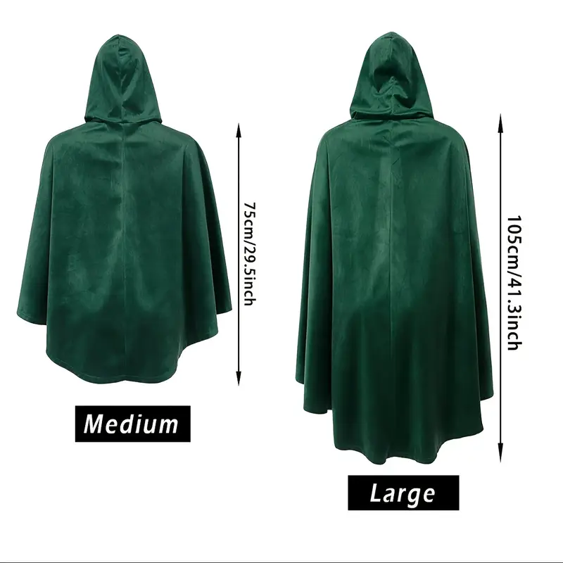 NFAOEGJ Renaissance Capa con Capucha con Broche de Elven Hoja Verde Ropa Medieval Unisex Halloween Medieval Hobbit Abrigo con Capucha (Negro NFAOEGJ Renaissance Capa con Capucha con Broche de Elven Hoja Verde Ropa Medieval Unisex Halloween Medieval Hobbit Abrigo con Capucha (Negro