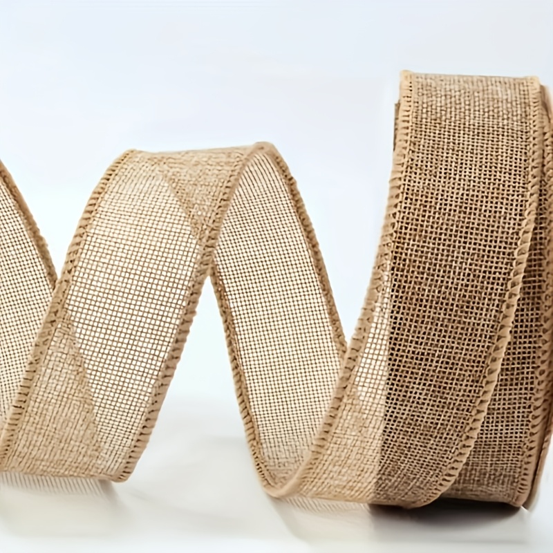 

Jute Burlap Ribbon With Corded - Rustic Brown Ribbon For Thanksgiving, Christmas, Wedding And Party Decorations