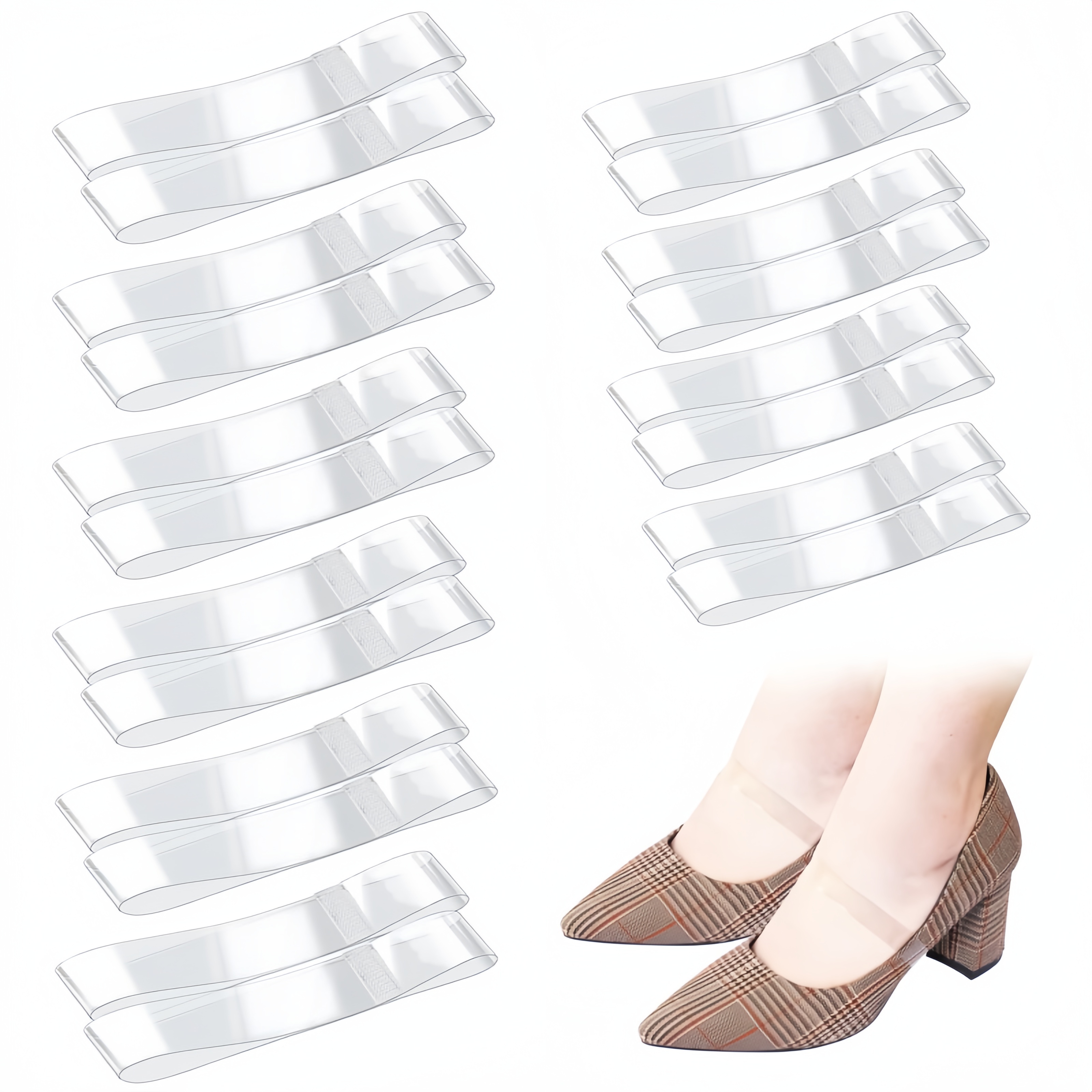 

Adjustable Transparent Shoe Straps: Silicone Invisible High Heel Ankle Straps - Non-slip, Comfortable