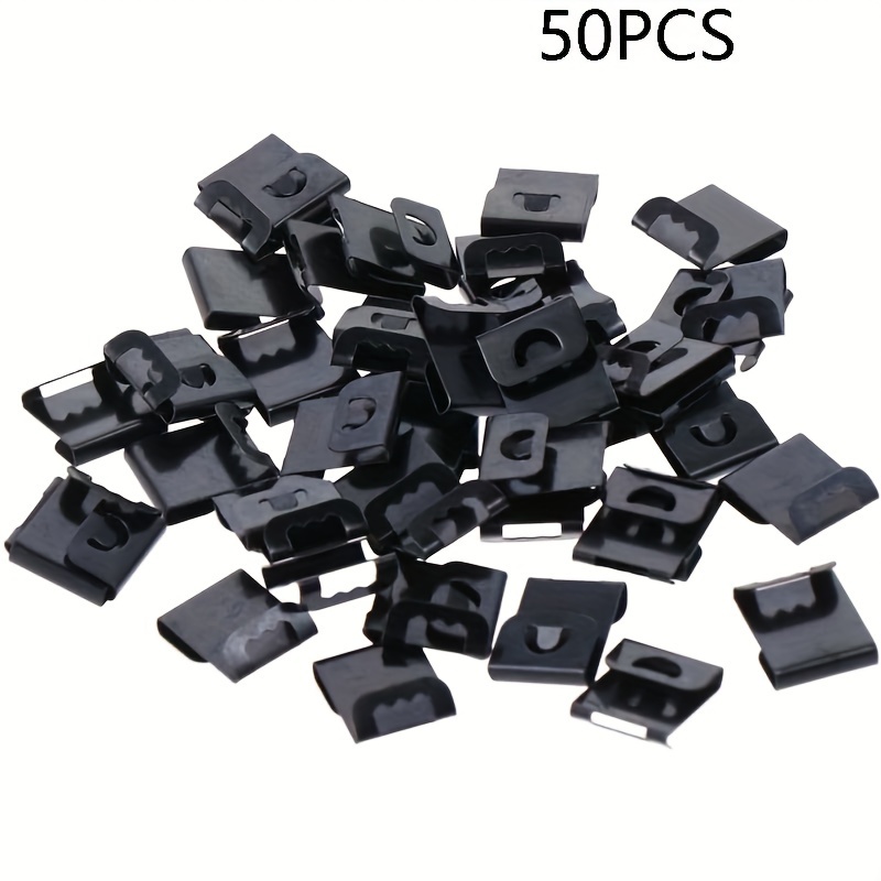 TEMU 50pcs Contemporary Metal Utility Hooks - Wall Mount Picture Hanger Clips, , 0.3mm Thick, For Photo Frames And Albums