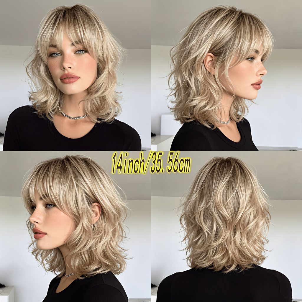 TEMU Zoyel Pruik van Echt Mensenhaar Geschikt voor Dames - 4x4 Kant Voorkant/Achterkant Balayage Bobpruik met Gordijnpony, 150% Dichtheid Asblonde