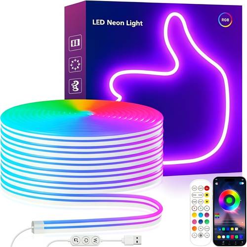 32 8ft rgb silicone led strip light rgb color changing strip light with remote control music app control bedrooms holiday decorations and indoor lighting vibrant lighting the perfect christmas gift