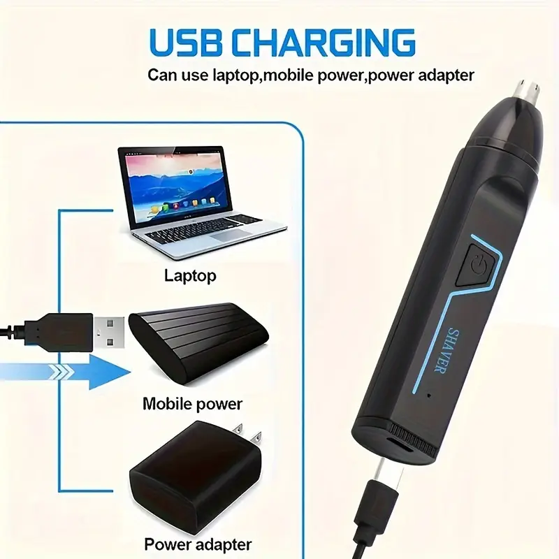 3 in 1 multifunctional mens grooming kit electric nose hair trimmer ear hair clipper and eyebrow shaper with usb charging 150mah rechargeable lithium battery usb c cable cleaning brush Product details 0