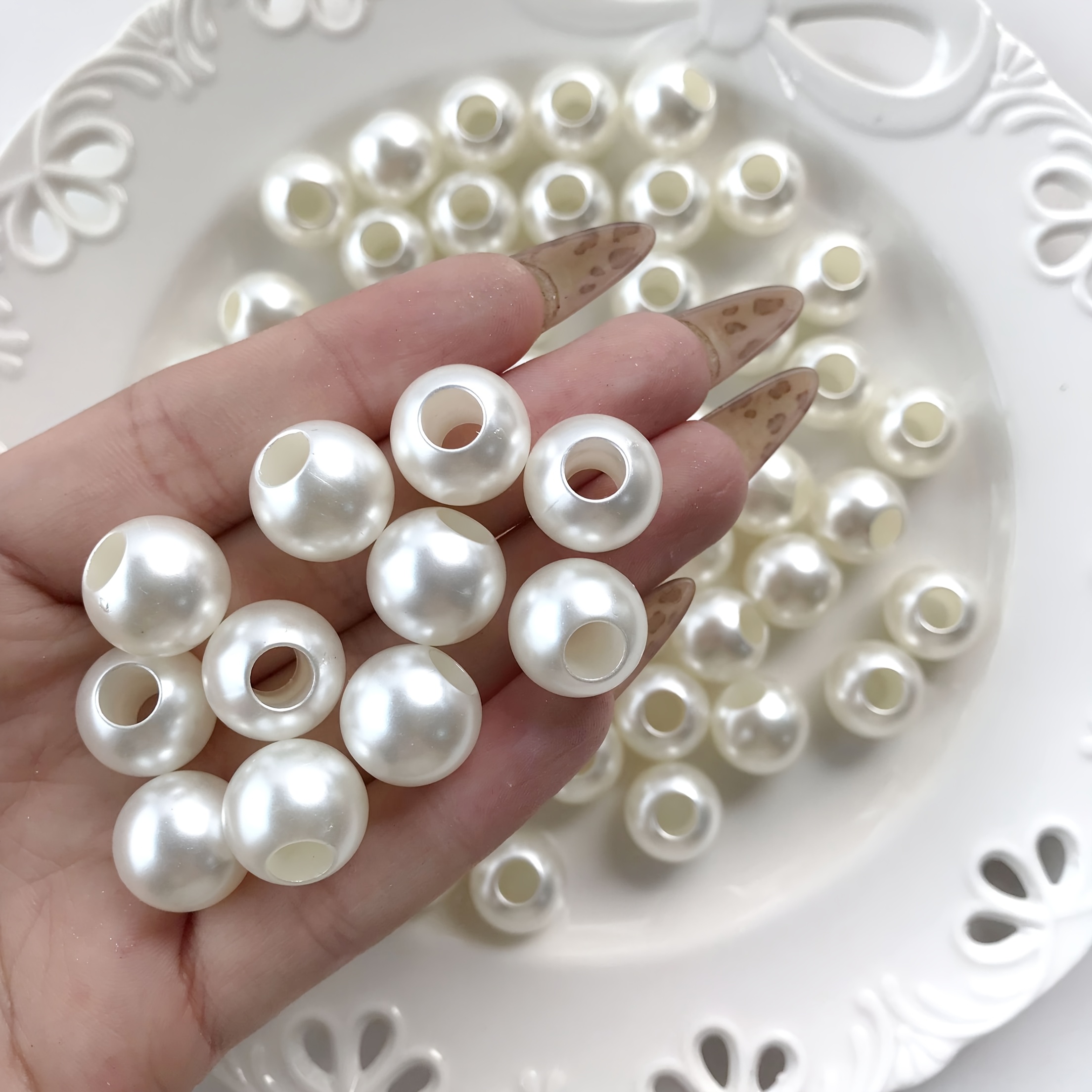 30pcs Large Hole Round Beads for Bracelet Making