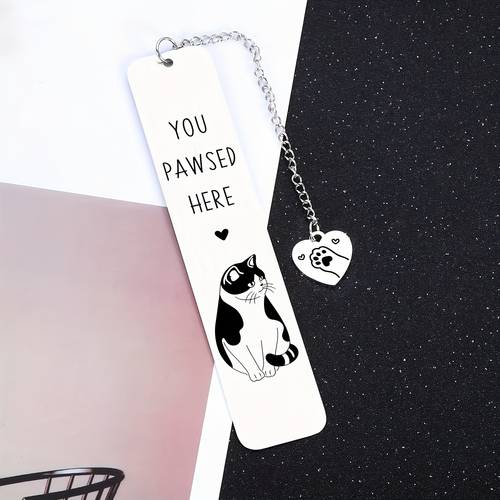 1pc cat theme stainless steel bookmark perfect gift for national or womens for cat lovers readers christmas gift for your female friends gift for cat loving friends