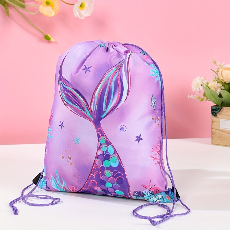 Colorful Drawstring Backpack with Floral and Fish Design Amazon.com: Frienda 12 Pcs Ocean Party Favors Drawstring  main image 3
