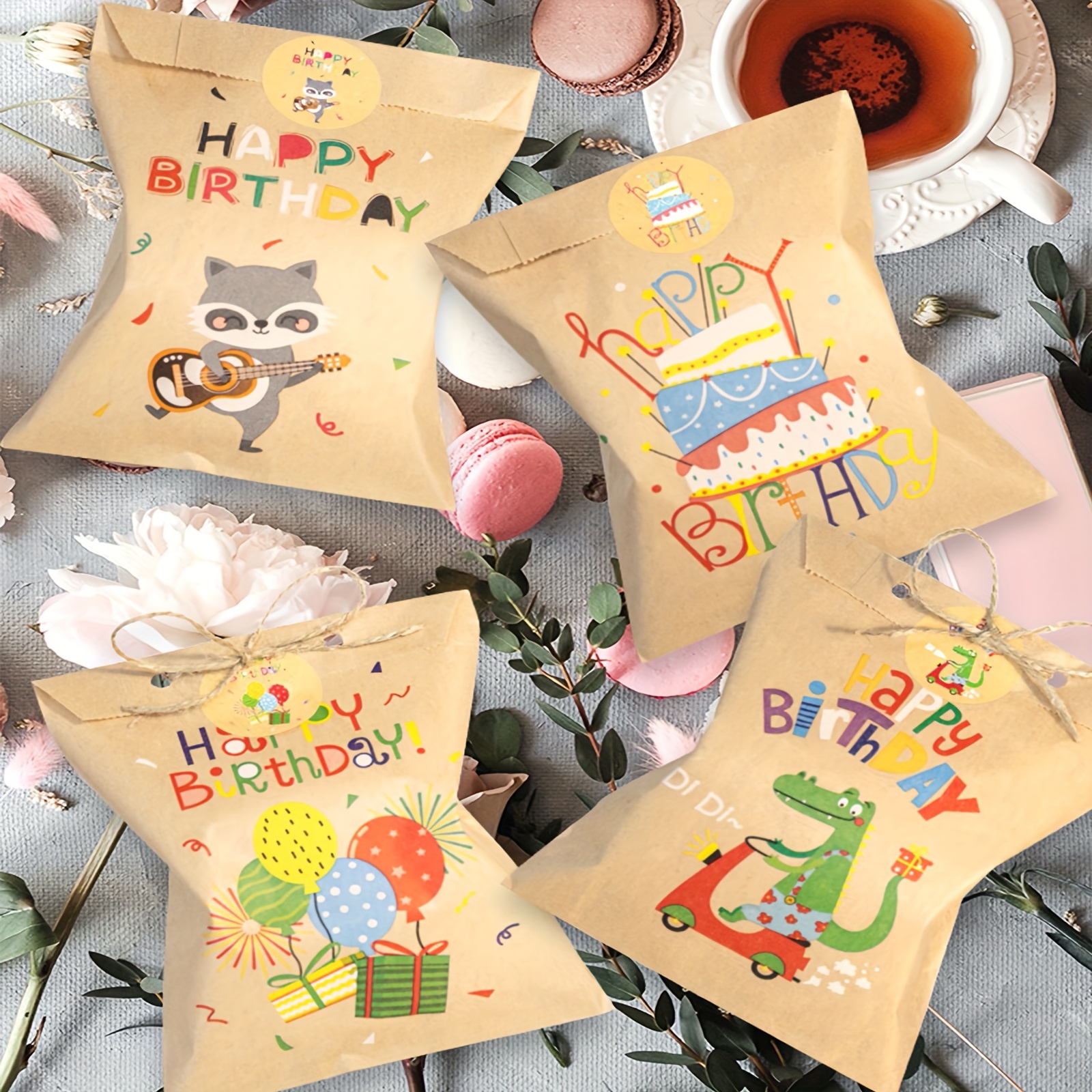 

24 Party Paper Bags & Stickers: Gift Bags For Birthdays, Weddings, And More - Includes 24 Bags And 24 Stickers