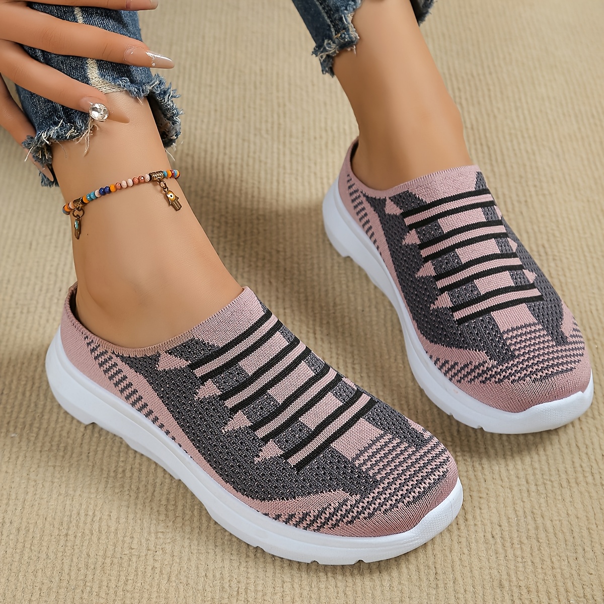 Womens Casual Open Back Walking Athletic Shoes Breathable