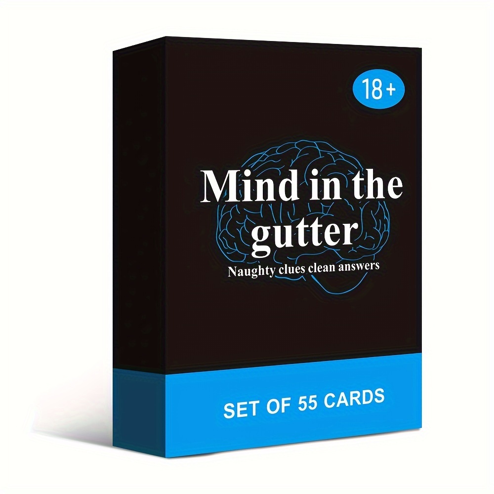 SMILE TALK Mind in the Gutter Card Game, 55 Cards, Adult Party Game, Naughty Clues with Clean Answers, Tabletop Entertainment, Perfect for Halloween/Christmas Gifts, Ideal for Date Night | Card Game Accessories