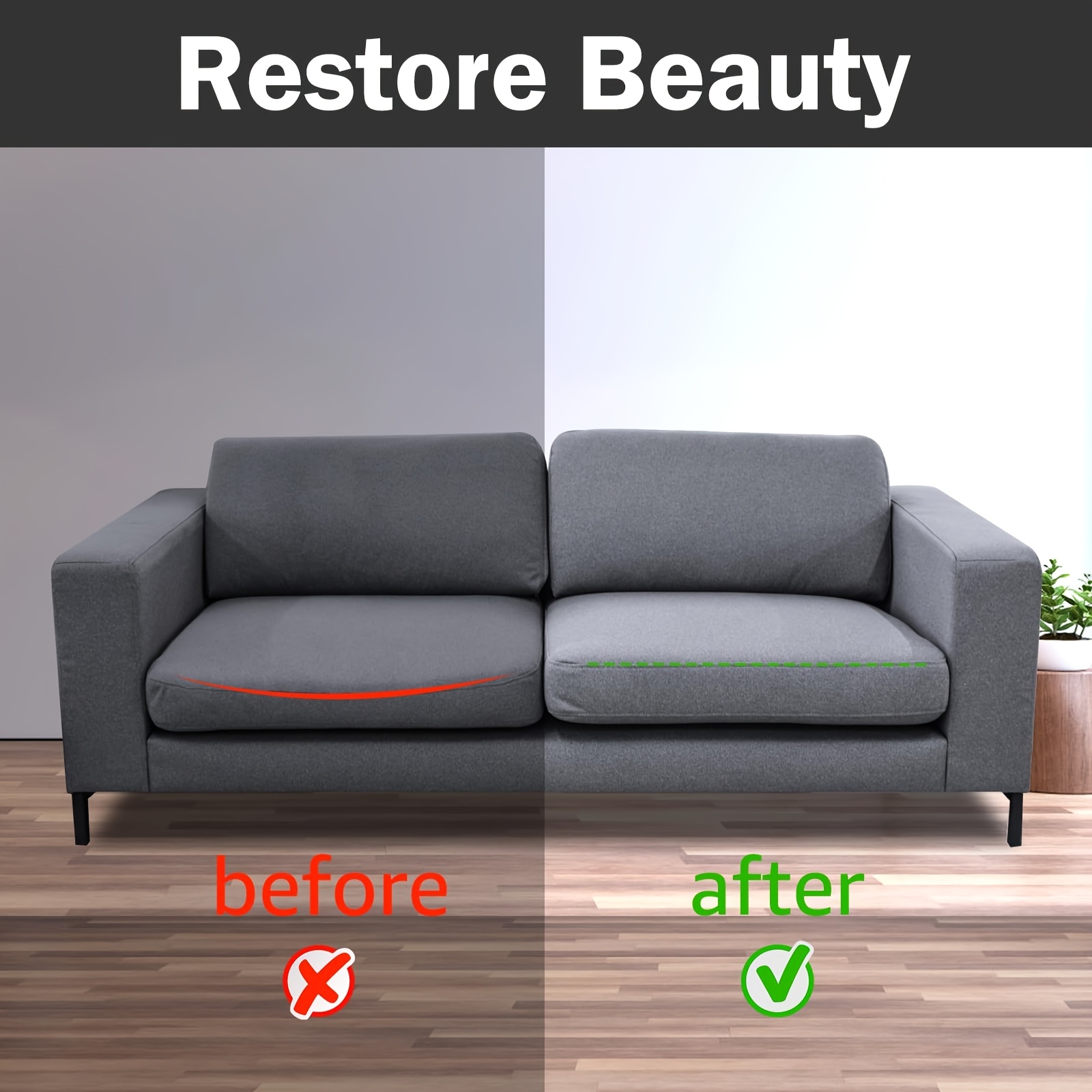 3pcs high density foam furniture seat supports 20 x 20 black sofa cushion pads for sagging couches and chairs durable polyester fabric   non electric   details 2