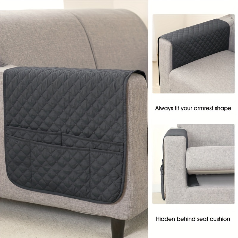 1pc Rayon Armrest Towel 50 X 90 Cm Double-layer Pocket Brushed Ultrasonic Embossed Craft