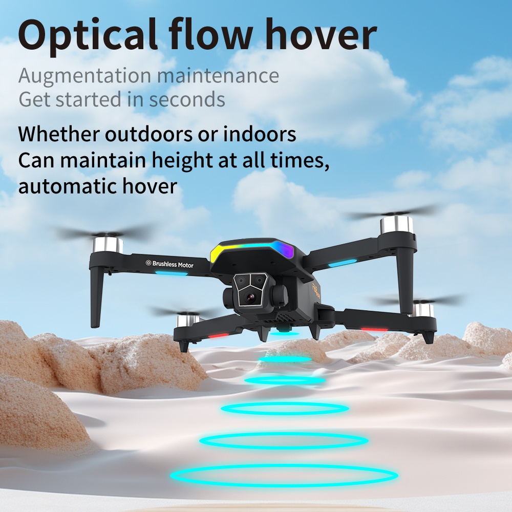 Dron z elektrycznie regulowanym obiektywem - D168 dron optykowy, wyposażony w silnik bezszczeniowy mocny napęd, łukowe unikanie przeszkód pozycyjonujące strumienie ślizgają się inteligentne zawiszenie lot 360° otaczaj ładuj USB odprawiaj świat reklamować krajobraz podróży uwolnij nową perspeutywa nieba bardzo nadaje do idealnych prezentów na Boże Narodziny Halloween urodzin dla Mężczyzn Mini Drone Zestaw Gogli Towarzysz Podr