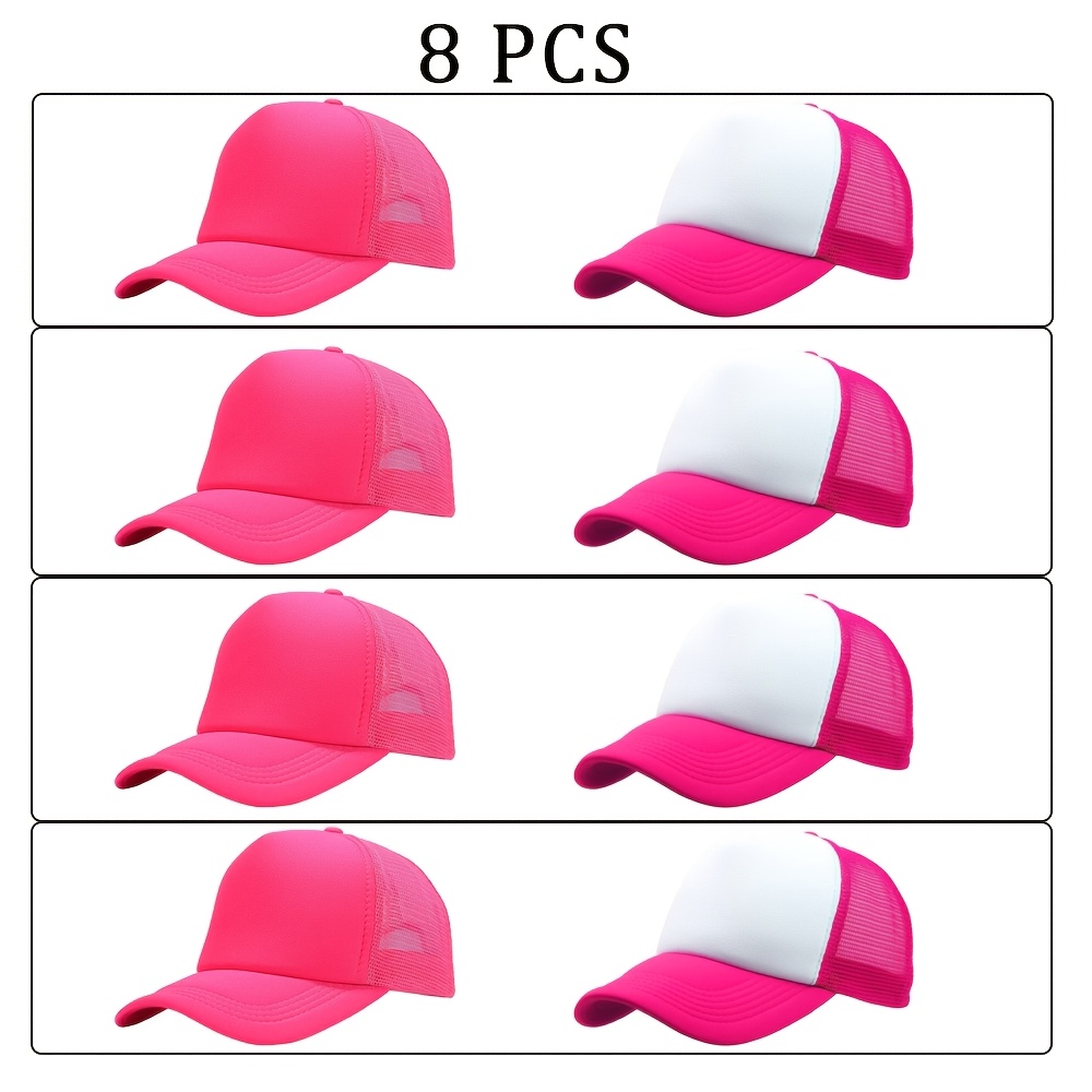 

8-pack Breathable Lightweight Trucker Mesh Caps, Polyester Sports Baseball Hats, , Diy For Outdoor Activities, Carnival & Sports Events