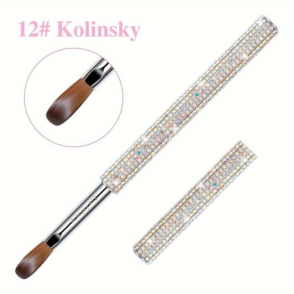 TEMU 1pc Silvery Nail Brush, Oval Head, , Size #8-#12, Unscented, With Nail Brush For Acrylic Nails