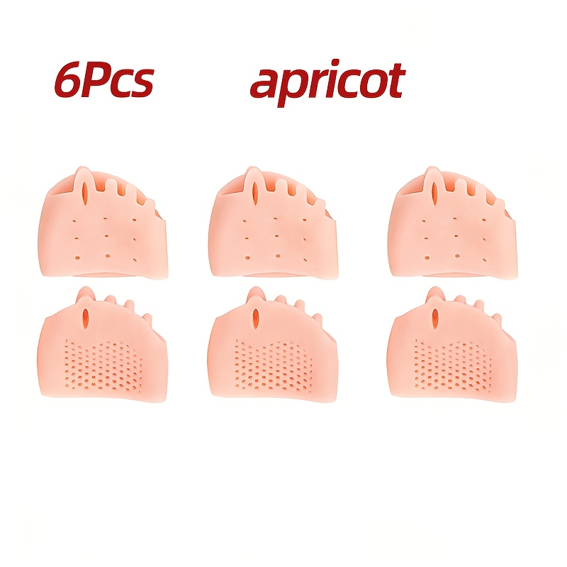 TEMU 6pcs Pack, Silicone Big Toe Protectors For Men And Women, Toe Separators, Silicone Five-toe Separators For Men And Women, Forefoot Pads.