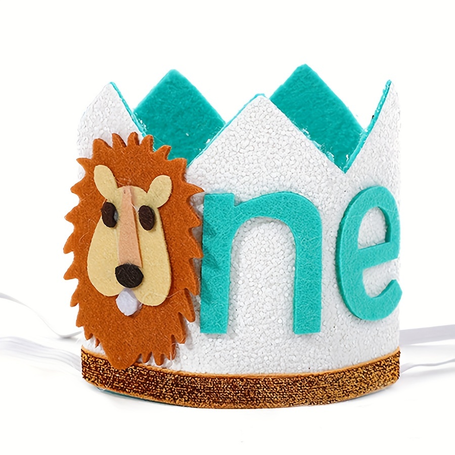 

1pc, Wild 1 Birthday Boy Hat, Little Lion 1st Birthday, Jungle Themed 1st Birthday Hat, Birthday Lion King Crown Boy Animal Hair Accessories Headband