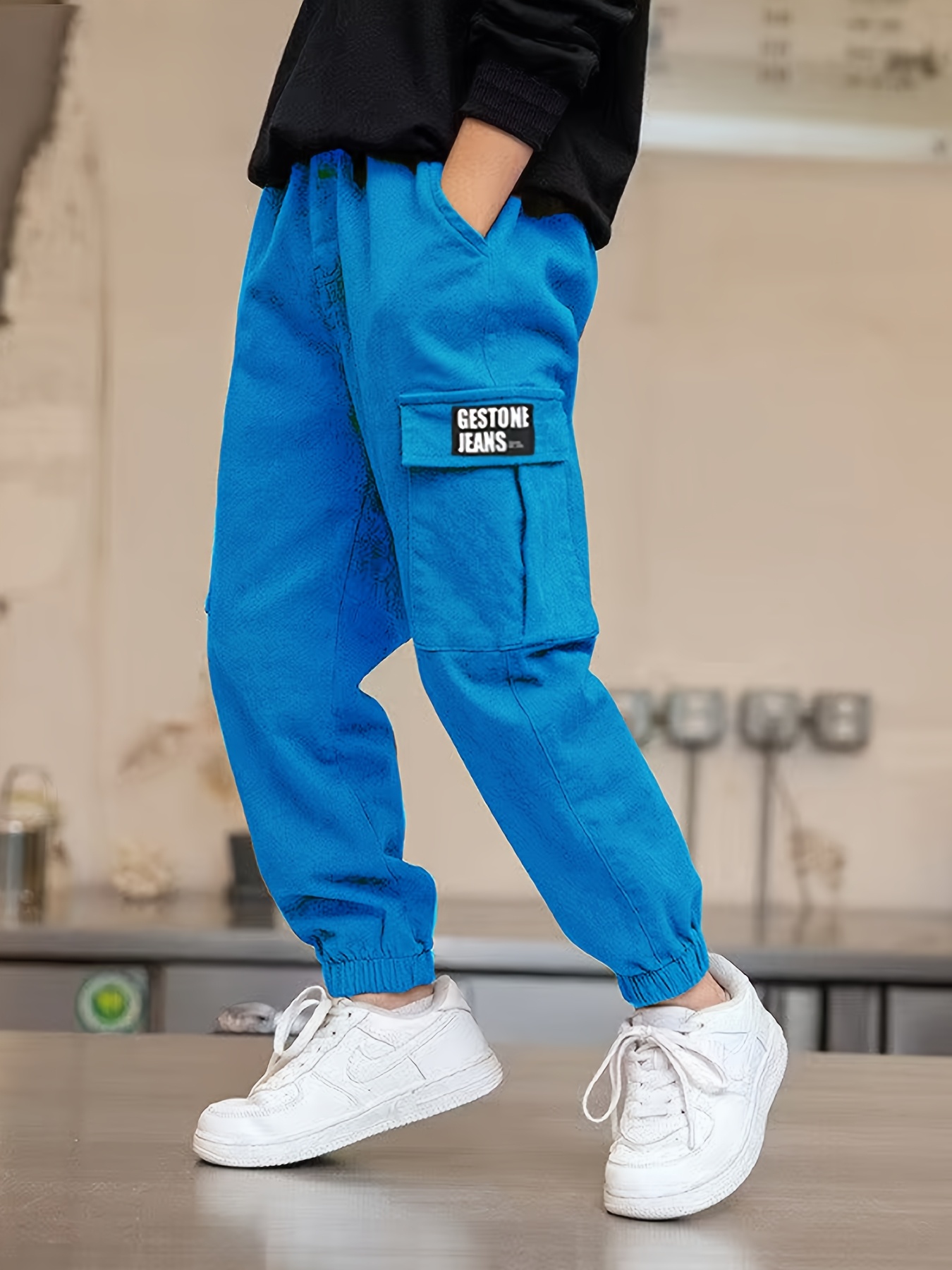 Pantalon Garçon Jogging Ample - Cordon De Serrage élastique - Polyester Léger - Pour Loisirs, école, Extérieur - 12