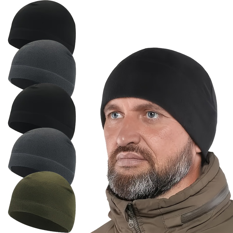 

5-pack Men's Winter Cycling Caps - Breathable & Stretchable Knit Fabric, Machine Washable, Warm Caps For Cold Weather Riding - Ideal Christmas Gift