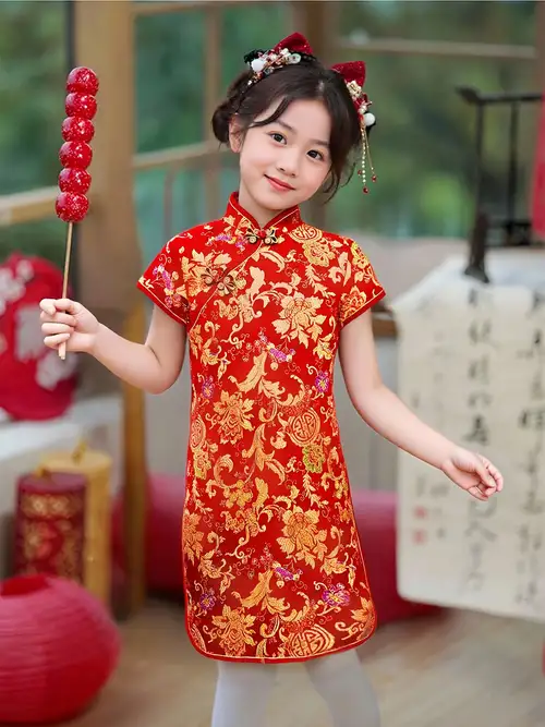 lunar new year dress girl Exquisite Girls' Chinese New Year Dress