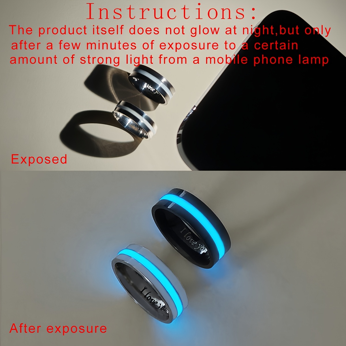 2pcs Luminous Circular Gear Glowing Rings