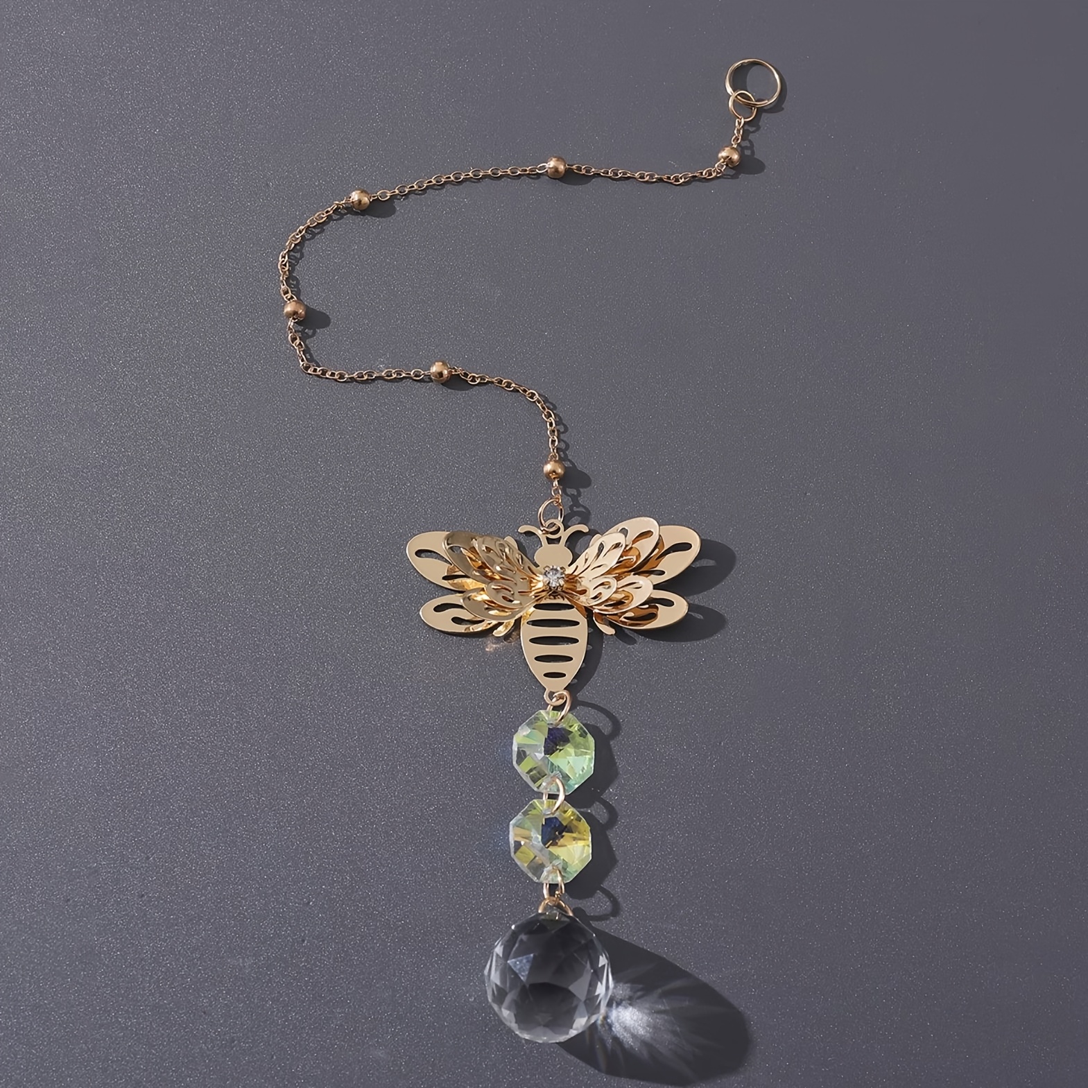 TEMU Carillon à Vent Abeille 1 pièce - Attrape-Soleil Tournant en Métal avec Colorés, Décoration de Jardin , Parfait pour la Décoration Intérieure et
