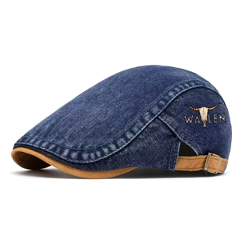 TEMU Men's British Vintage Beret, From Lightweight Washed Fabric With A Durable Texture, Featuring A Short-brim Design That To Casual And Formal