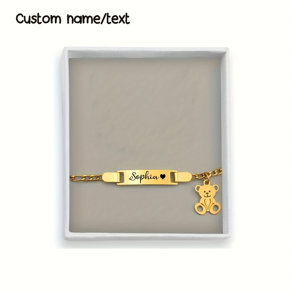 TEMU Custom Bracelet, Personalized Bear Bracelet, Adorable And Cute, Simple And Elegant Design