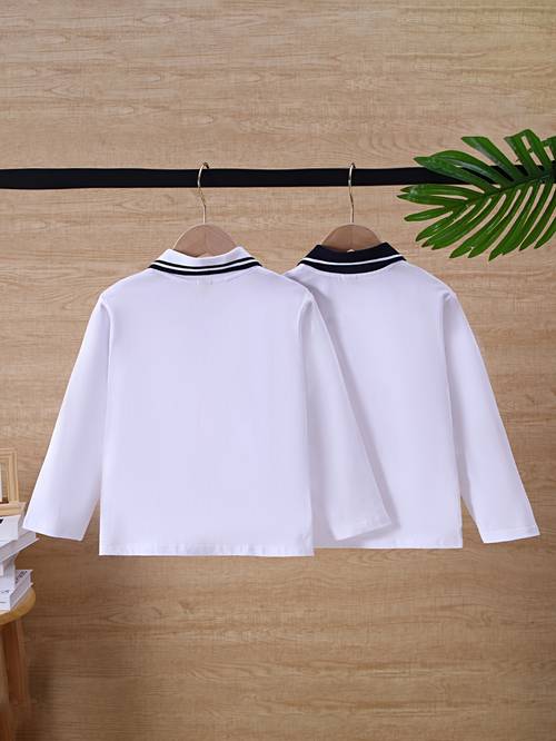boys shirt long sleeve spring autumn series elegant school uniform friendly preppy style