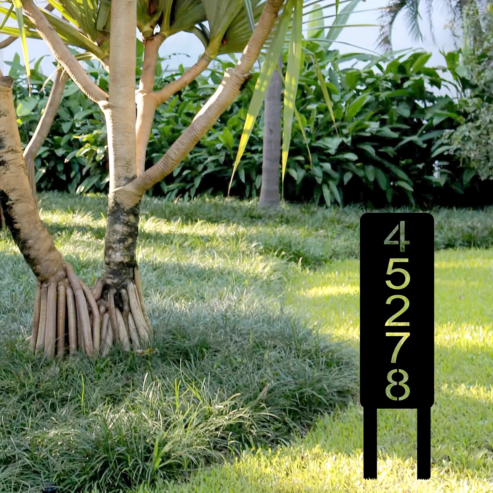 

Custom Metal Door Number & Address Sign - Personalized Lawn & Garden Decor, No Battery Required