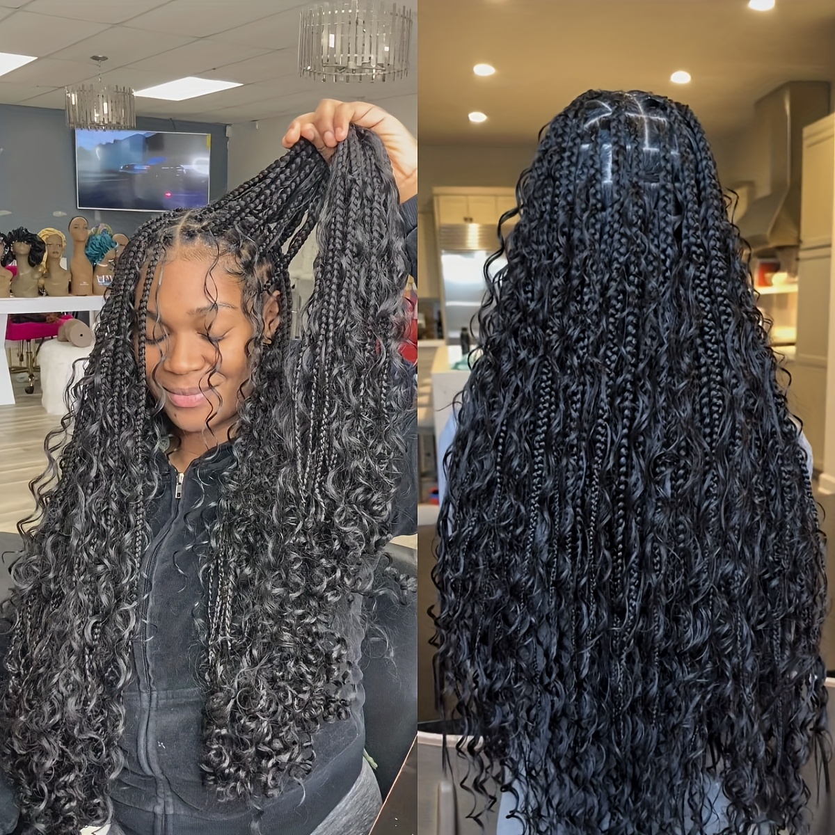 box braid wigs women double full lace knotless goddess locs  display picture 2