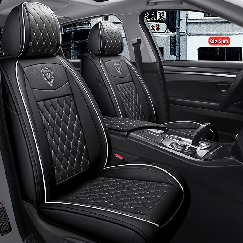 Image of New Car Seat Cushion Universal Seat Cover Compatible With 5-seater Sedans, Suvs, Off-road Vehicles, Pickup Trucks, Seat Cover, Fully Enclosed Special Seat Cushion Cover, Black And White